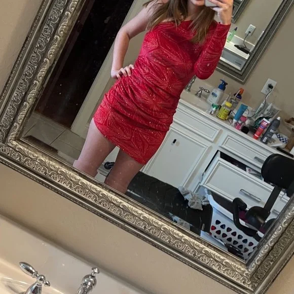 Dresses | Red And Gold Homecoming Dress | Poshmark